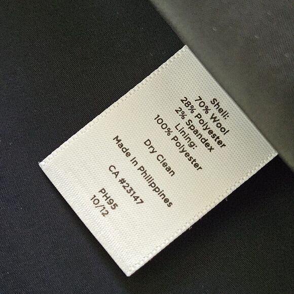 Talbots Black Wool Blend Pinstripe Blazer Jacket Size 12 PETITES Career Classic - Picture 7 of 7